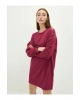 Bisiklet Yaka Düz Uzun Kollu Kadın Elbise