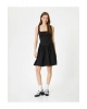 Kalın Askılı Mini Elbise Slim Fit U Yaka