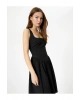Kalın Askılı Mini Elbise Slim Fit U Yaka