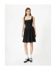 Kalın Askılı Mini Elbise Slim Fit U Yaka