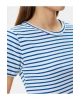Crop Tişört Slim Fit Ribanalı Kısa Kollu Bisiklet Yaka