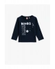 Erkek Çocuk Lacivert Sloganli T-Shirt Pamuklu Uzun Kollu