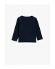 Erkek Çocuk Lacivert Sloganli T-Shirt Pamuklu Uzun Kollu