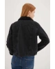 İçi Kürklü Denim Ceket Siyah