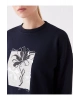 Bisiklet Yaka Baskılı Uzun Kollu Oversize Kadın Sweatshirt Tunik
