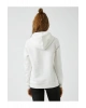 Kedi Baskılı Kapüşonlu Sweatshirt Uzun Kollu Içi Polarlı