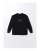 LCW Bisiklet Yaka Baskılı Hamile Sweatshirt