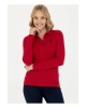 U.S. Polo Assn. Gömlek Yaka Slim Fit Kırmızı Kazak Kadın TPG-SK023