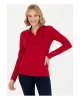 U.S. Polo Assn. Gömlek Yaka Slim Fit Kırmızı Kazak Kadın TPG-SK023