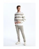 Bisiklet Yaka Uzun Kollu Çizgili Erkek Sweatshirt
