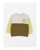 Bisiklet Yaka Uzun Baskılı Erkek Bebek Sweatshirt ve Pantolon 2li Takım