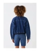 Gömlek Yaka Düz Uzun Kollu Oversize Kadın Jean Ceket