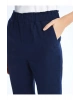 Beli Lastikli Düz Gabardin Kadın Pantolon
