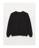 Bisiklet Yaka Baskılı Uzun Kollu Oversize Kadın Sweatshirt Tunik