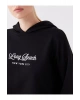Baskılı Uzun Kollu Oversize Kadın Hoodie