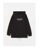 Baskılı Uzun Kollu Oversize Kadın Hoodie