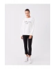 Bisiklet Yaka Nakışlı Uzun Kollu Kadın Sweatshirt