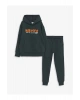 Kapüşonlu Baskılı Uzun Kollu Erkek Çocuk Sweatshirt ve Eşofman Altı