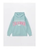 Baskılı Uzun Kollu Kız Çocuk Hoodie