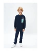 LCW Kids Rahat Kalıp Bisiklet Yaka Baskılı Erkek Çocuk Sweatshirt