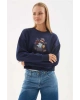 Nakışlı Sweat Lacivert