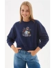 Nakışlı Sweat Lacivert