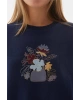 Nakışlı Sweat Lacivert