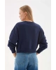 Nakışlı Sweat Lacivert