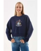Nakışlı Sweat Lacivert