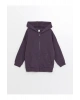 Lcwk Kapüşonlu Basic Uzun Kollu Erkek Bebek Fermuarlı Sweatshirt