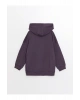 Lcwk Kapüşonlu Basic Uzun Kollu Erkek Bebek Fermuarlı Sweatshirt