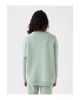 Bisiklet Yaka Nakışlı Uzun Kollu Oversize Kadın Sweatshirt