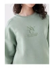 Bisiklet Yaka Nakışlı Uzun Kollu Oversize Kadın Sweatshirt
