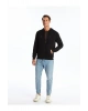 LCWAIKIKI Classic Siyah Kapüşonlu Uzun Kollu Erkek Kalın Fermuarlı Sweatshirt