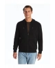 LCWAIKIKI Classic Siyah Kapüşonlu Uzun Kollu Erkek Kalın Fermuarlı Sweatshirt
