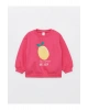 Bisiklet Yaka Uzun Kollu Baskılı Kız Bebek Sweatshirt ve Eşofman Alt 2li Takım