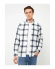 Regular Fit Uzun Kollu Ekose Gabardin Erkek Gömlek