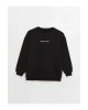 LCW Vision Bisiklet Yaka Baskılı Uzun Kollu Oversize Kadın Sweatshirt