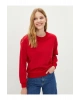 Bisiklet Yaka Düz Uzun Kollu Kadın Sweatshirt