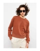 Bisiklet Yaka Düz Uzun Kollu Kadın Sweatshirt