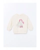 LCW Bisiklet Yaka Uzun Kollu Baskılı Kız Bebek Sweatshirt