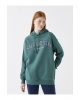 Baskılı Uzun Kollu Oversize Kadın Hoodie