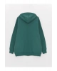 Baskılı Uzun Kollu Oversize Kadın Hoodie