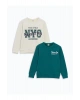 Lcwk Bisiklet Yaka Erkek Çocuk Kalın Sweatshirt 2li
