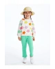 LCW baby Bisiklet Yaka Uzun Kollu Baskılı Kız Bebek Sweatshirt ve Tayt 2li Takım