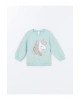 Lw - Bisiklet Yaka Baskılı Kız Bebek Sweatshirt