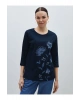 Bisiklet Yaka Çiçekli Kadın Bluz