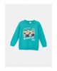 Lcw Kids Turkuaz Bisiklet Uzun Kollu Baskılı Erkek Bebek Sweatshirt Ve Eşofman Alt 2li Takım