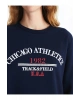 Xsıde Lacivert Bisiklet Yaka Baskılı Kadın Kalın Sweatshirt
