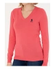 U.S. Polo Assn. V Yaka Slim Fit Pembe Kazak Kadın GTD02-BSK23